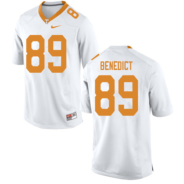 Men #89 Brandon Benedict Tennessee Volunteers College Football Jerseys Sale-White - Click Image to Close